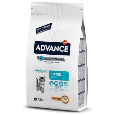 ADVANCE - Kitten active defense : chicken | מזון יבש לגורי חתולים על בסיס אורז ועוף 1.5 ק״ג