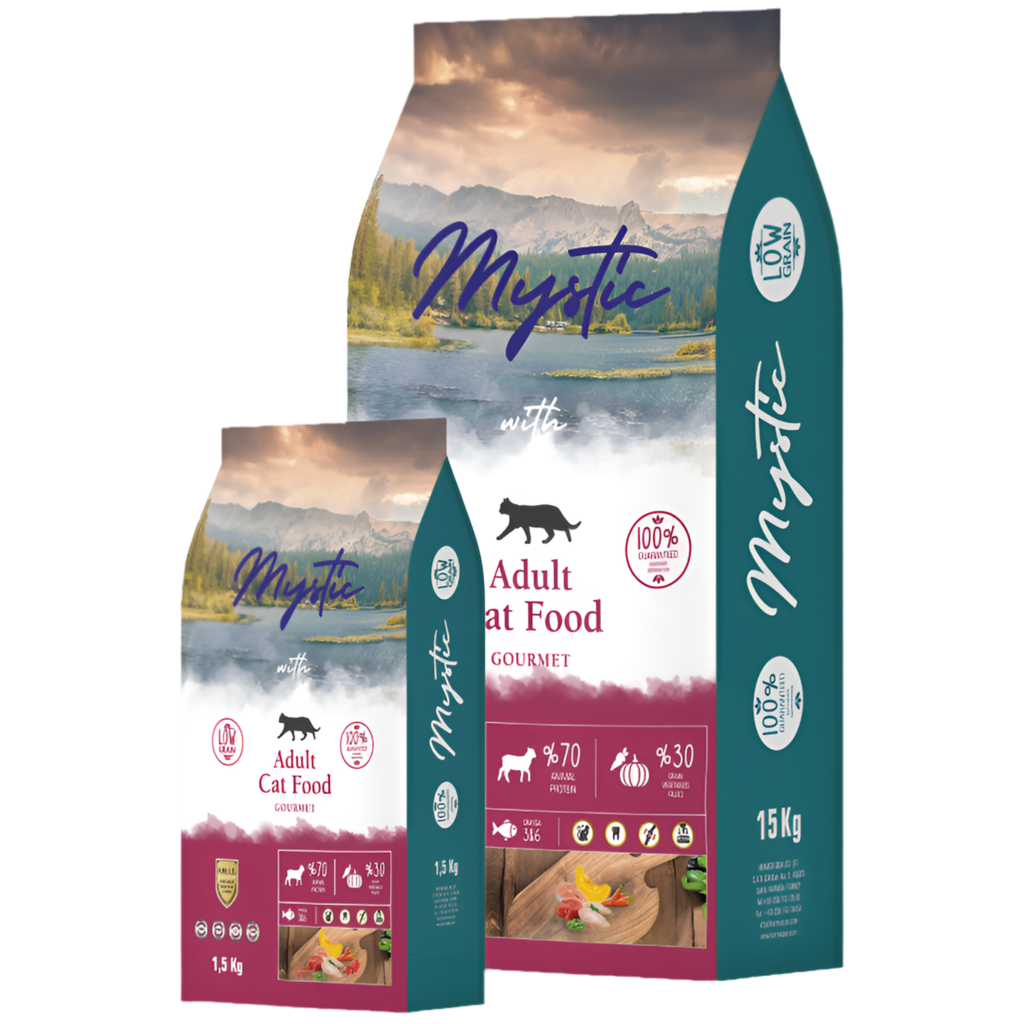 Mystic - Adult cat food : מזון יבש לחתולים בוגרים בסיס כבש וירקות  1.5 ק״ג