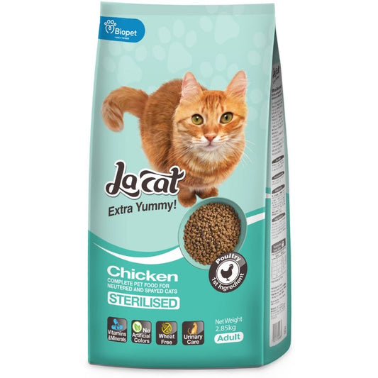 LaCat - Sterilised : Chicken מזון לחתולים מעוקרים  2.85 ק״ג על בסיס עוף לה קט