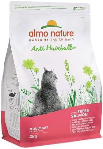 Almo Nature Anti Hairballwith Fresh Salmon | מזון לחתול נוגד כדורי שיער 2 ק״ג בסיס סלמון